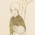 柿の下の女